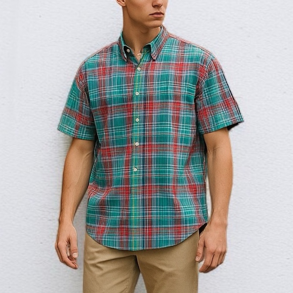 Ralph Lauren Polo Classic Fit Linen Madras Plaid Oxford Shirt | Size XL